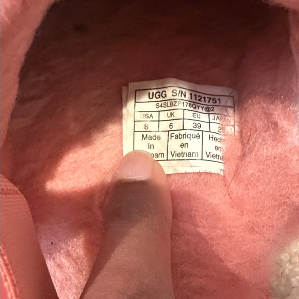 UGG Pink Fluffy Slippers - Picture 3 of 6